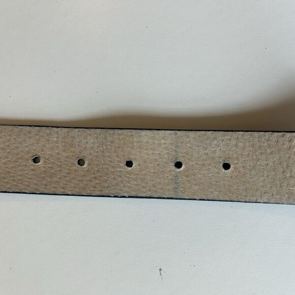 Chicos Blue Suede Leather Belt Womens Sz L (37-41) Gemstone Buckle Boho Festival - Picture 10 of 15